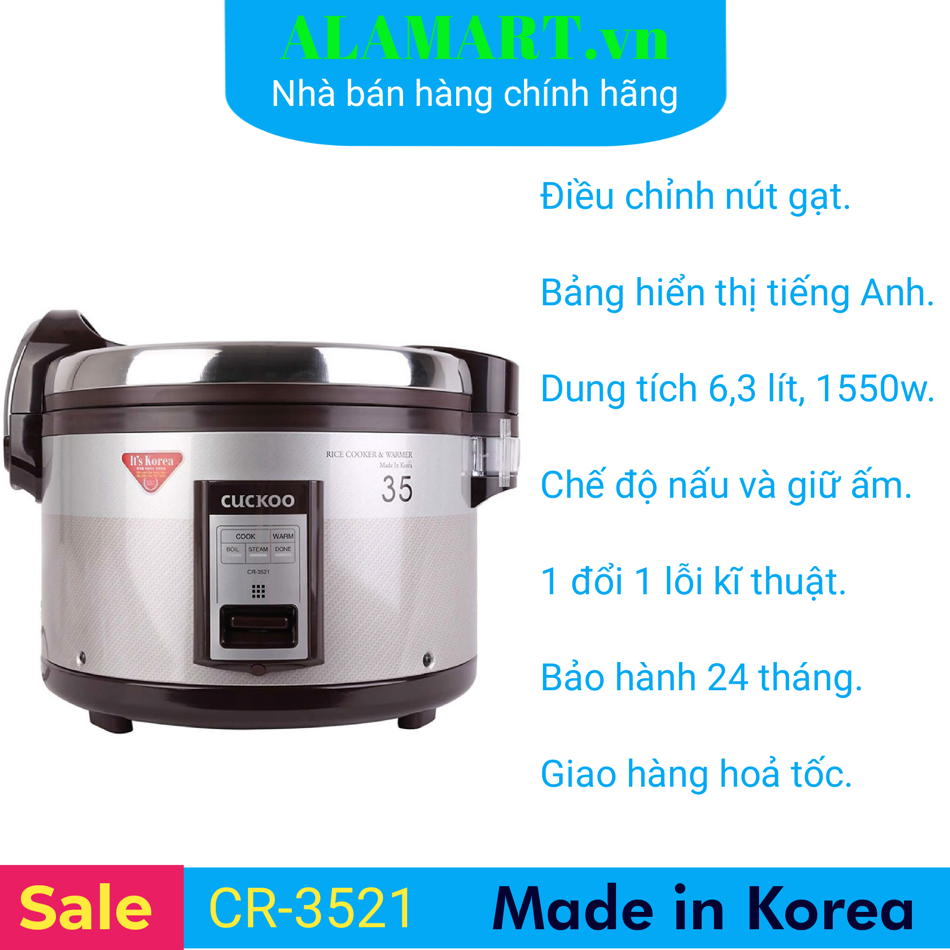 Nồi cơm điện cuckoo 6.3 lít cr-3521