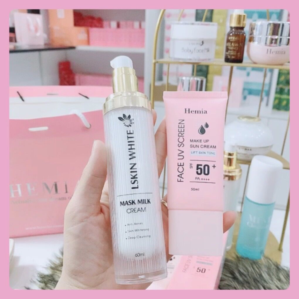 [Compo Ủ TRẮNG KÉN TẰM + KEM CHỐNG NẮNG HEMIA HÀN QUỐC]