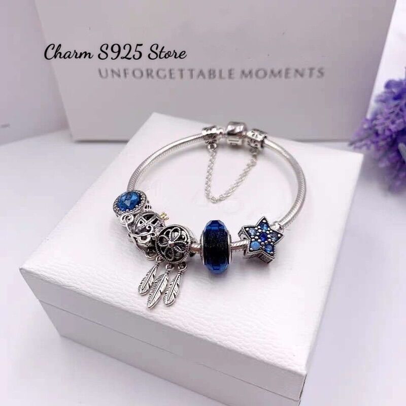 COMBO BỘ VÒNG TAY MIX 6 HẠT CHARM  BẠC S925