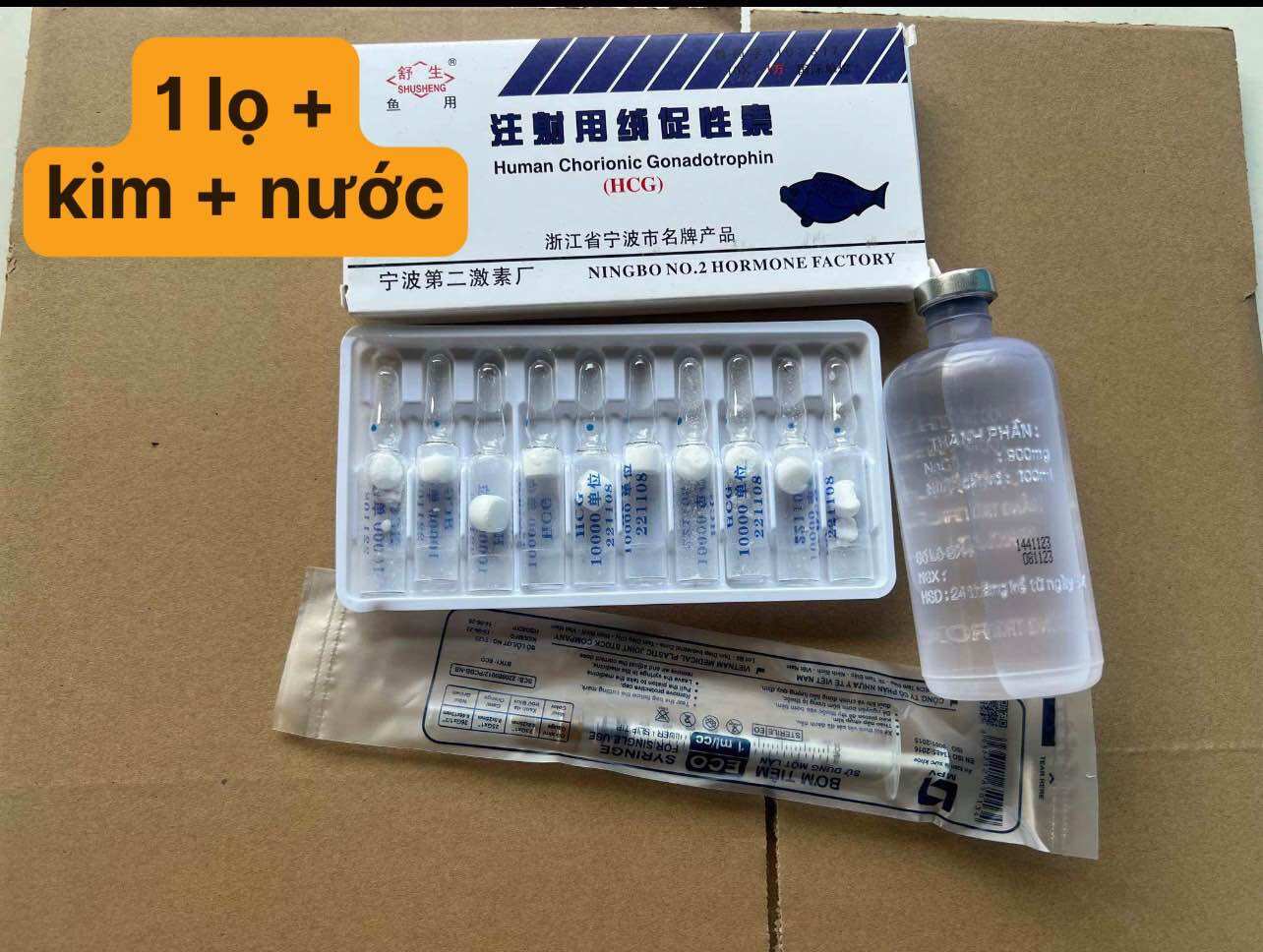 Kích thích cá đẻ hcg
