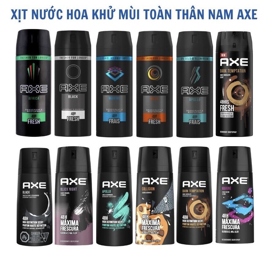 Xịt khử mùi cho nam Axe 150ml/xịt khử mùi hôi toàn thân AXE