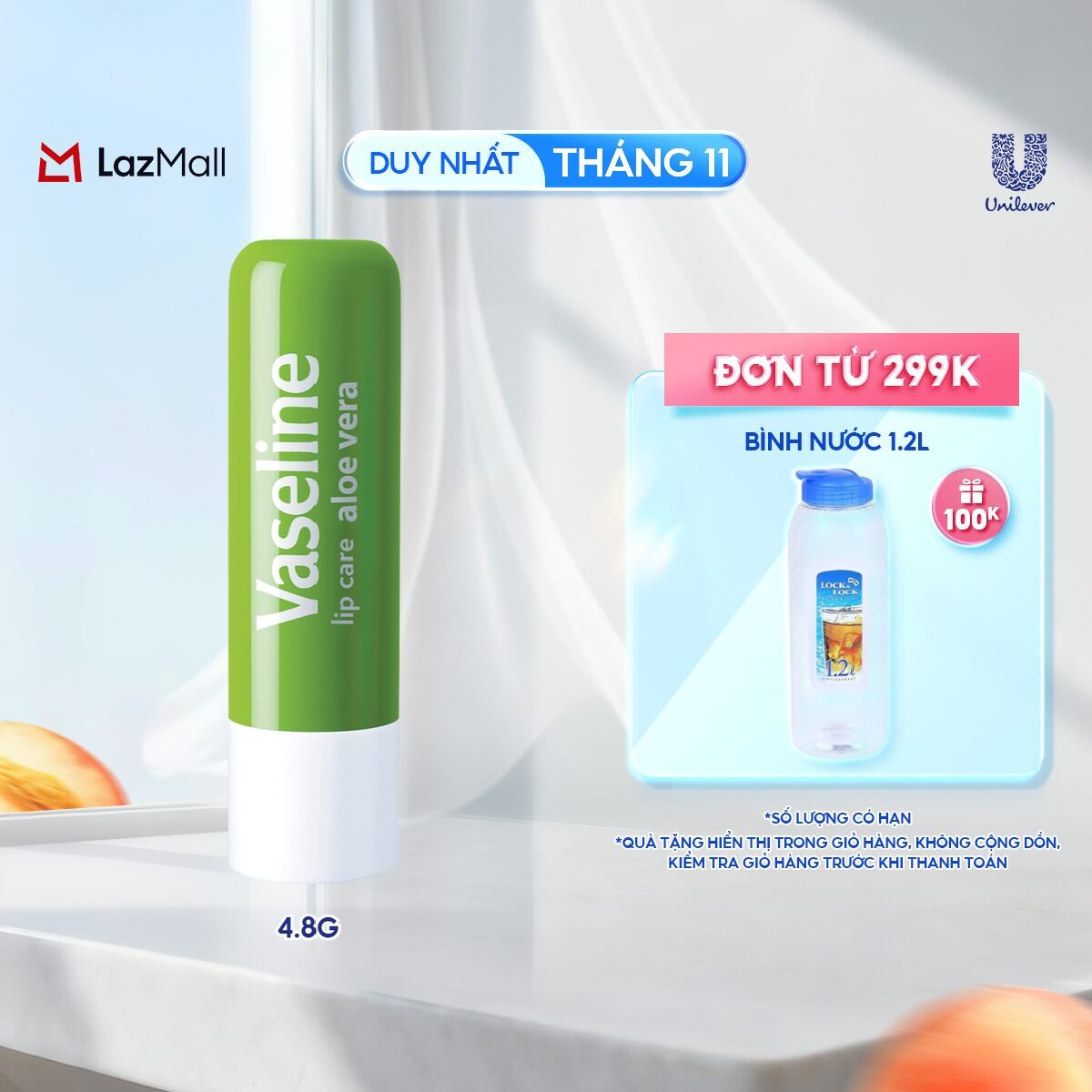 Son dưỡng môi Vaseline Lip Care Lô Hội dạng thỏi 4.8g