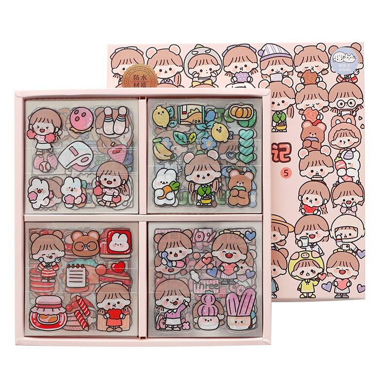 Set 100 tờ Sticker trang trí sổ tay bình nước