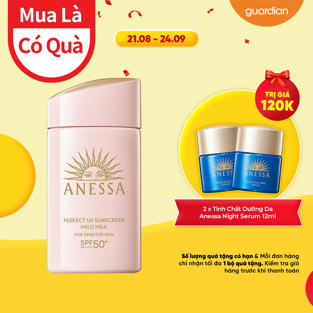 Sữa Chống Nắng Dịu Nhẹ Dành Cho Da Nhạy Cảm & Trẻ Em Anessa Perfect UV Sunscreen Mild Milk SPF50+ PA++++ 60ml