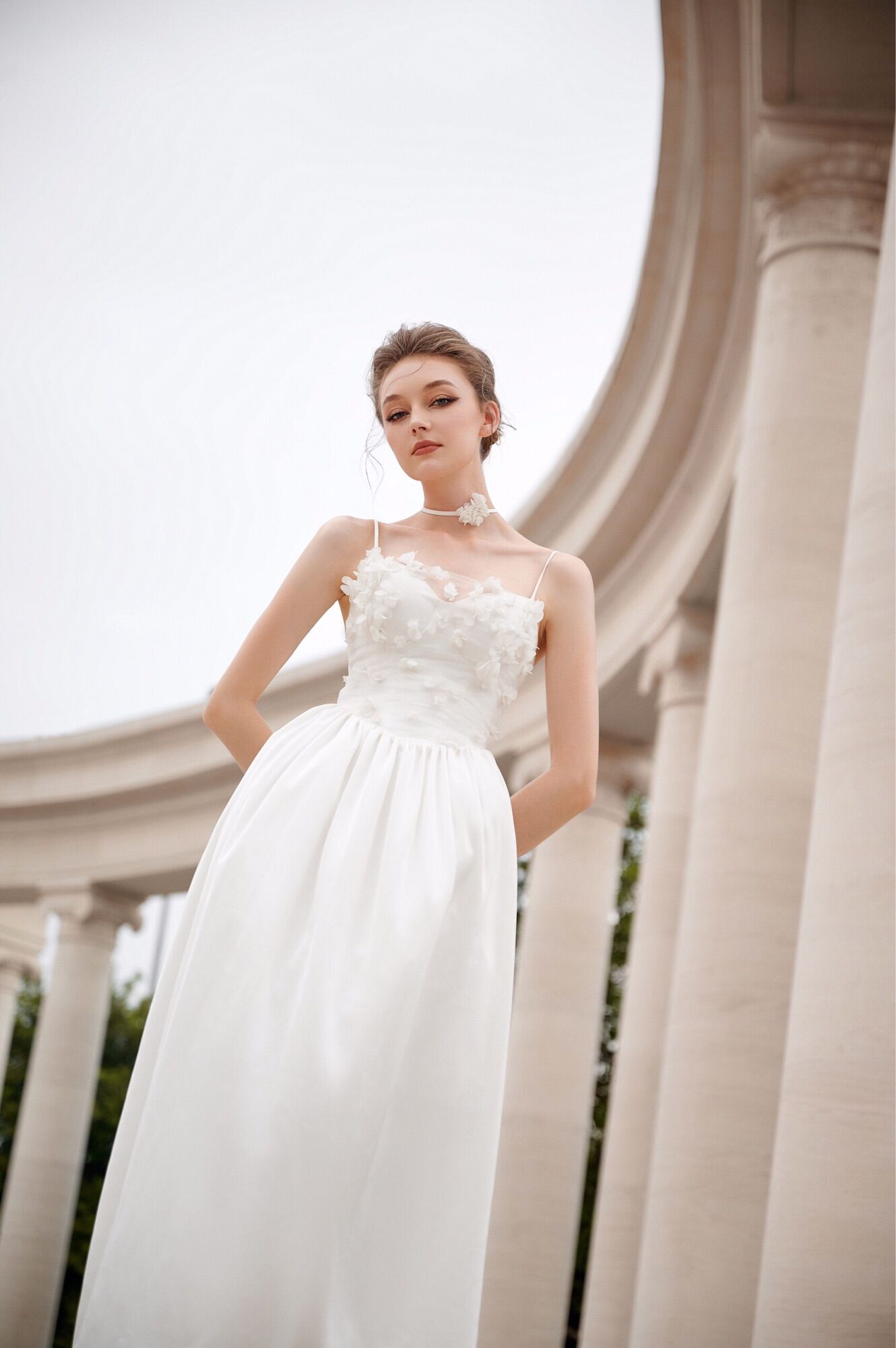 Váy hai dây dang dài đính hoa nhí thủ công cao cấp Royaline Maxi Dress