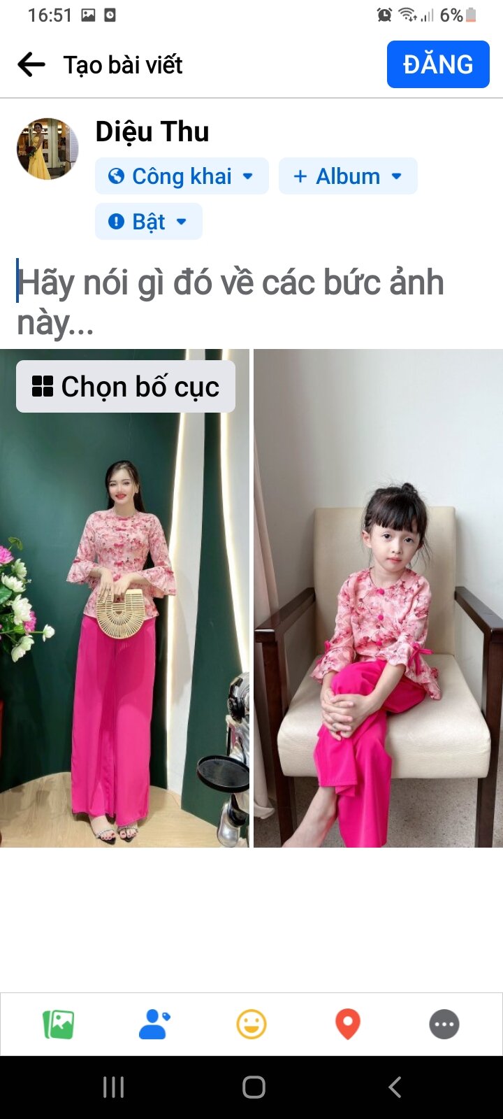 Bộ lam đi chùa/ bộ bà ba lụa mango tay loe cho mẹ và bé