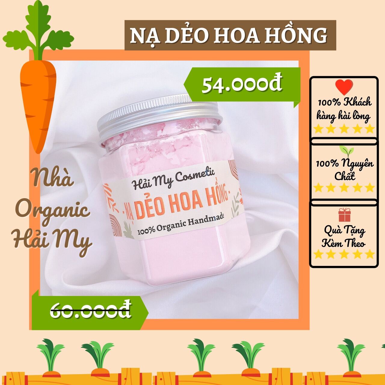 [Hủ Pet] Nạ Dẻo Hoa Hồng Nguyên Chất 100% - Bột Thiên Nhiên Handmade - Hải My Cosmetic