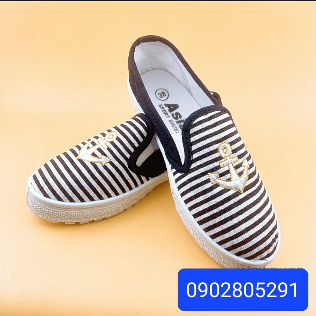Giày nữ ASIA màu xanh ( kẻ sọc)
