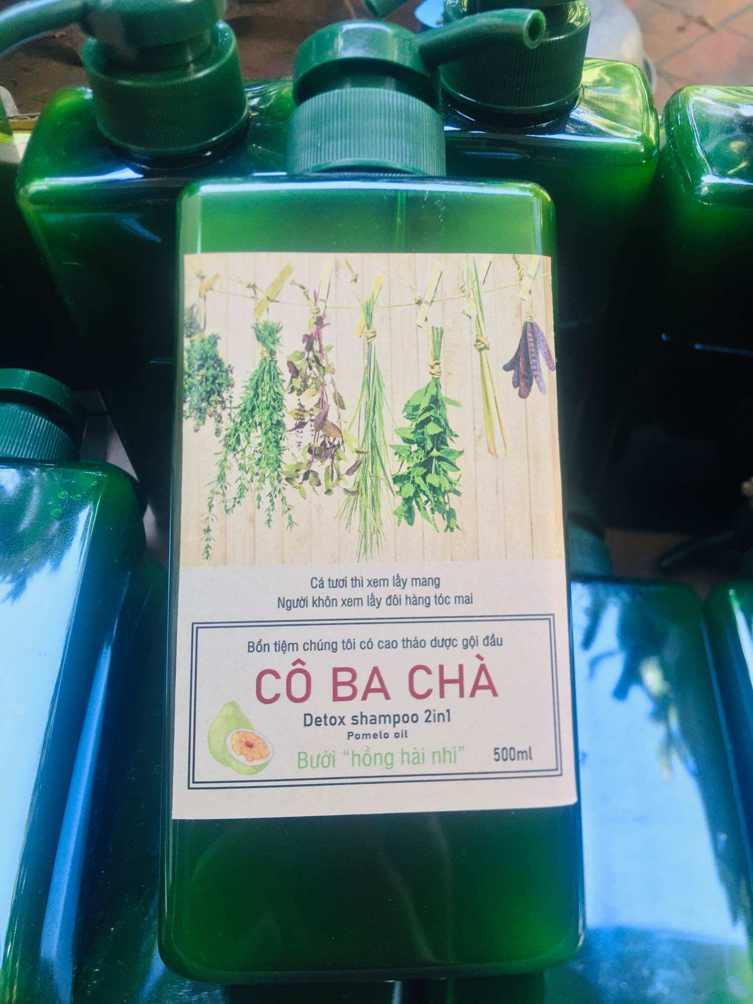 [GỘI ĐẦU DƯỠNG SINH] Tinh chất Bưởi CÔ BA CHÀ Natural Shampoo kích tóc mọc nhanh 500ml