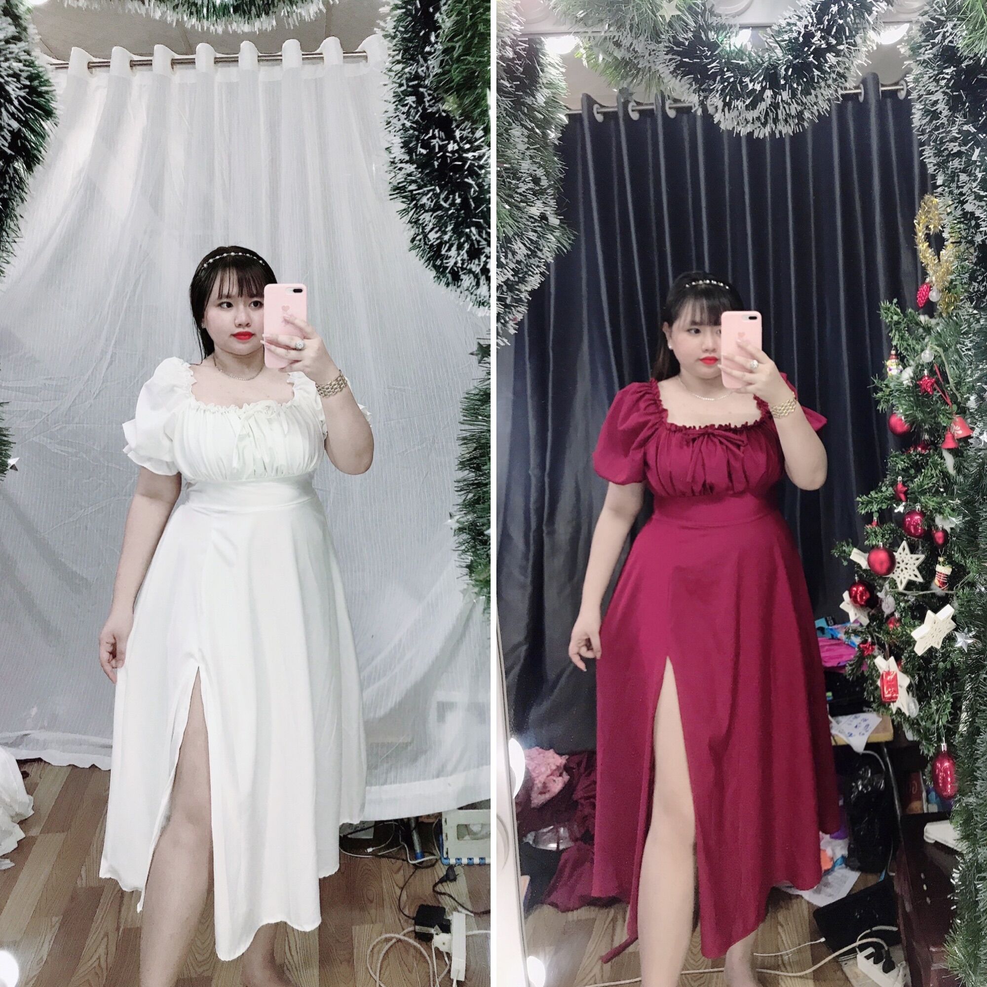 [bigsize 65-90kg] Đầm xẻ tà