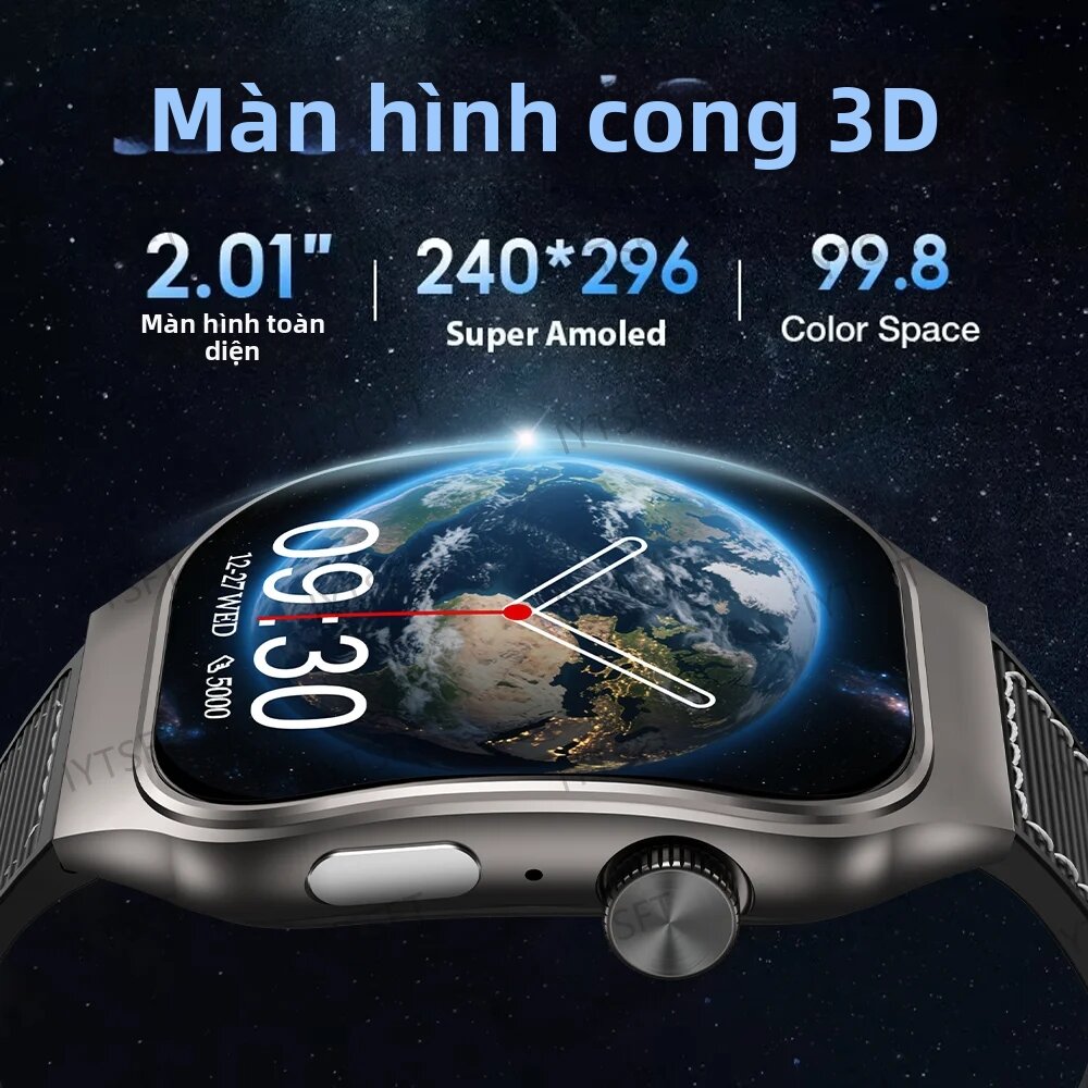 laxasfit | Đồng Hồ Thông Minh Màn Hình Cong LAXASFIT 2.01 Inch Dành Cho Nam, Bluetooth 5.3, Gọi HD, Nhiều Chế Độ Thể Thao, Theo Dõi Giấc Ngủ & Nhịp Tim, Quà Tặng Cho Nữ
