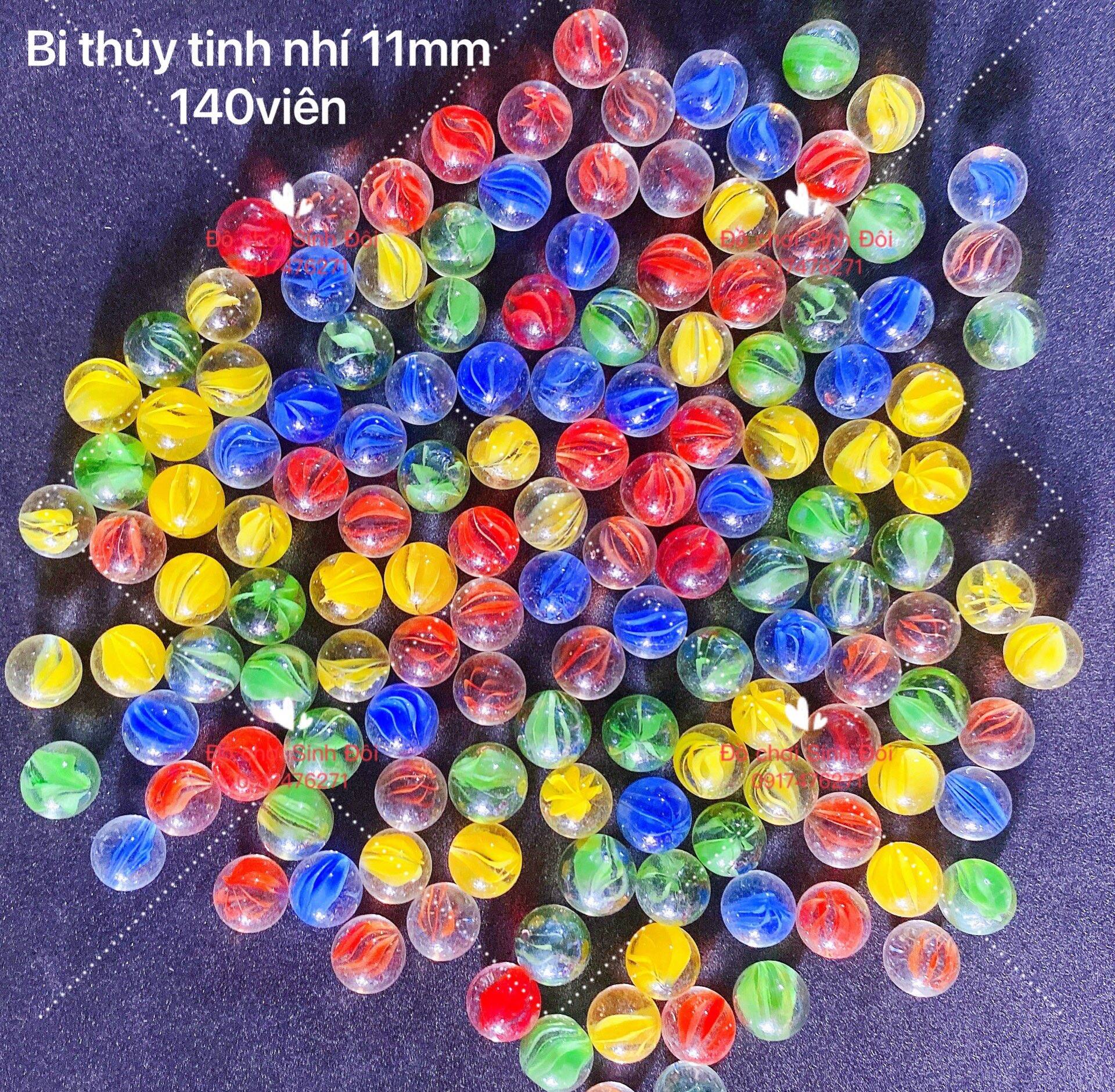 Bi thuỷ tinh nhí 11mm - 140 viên