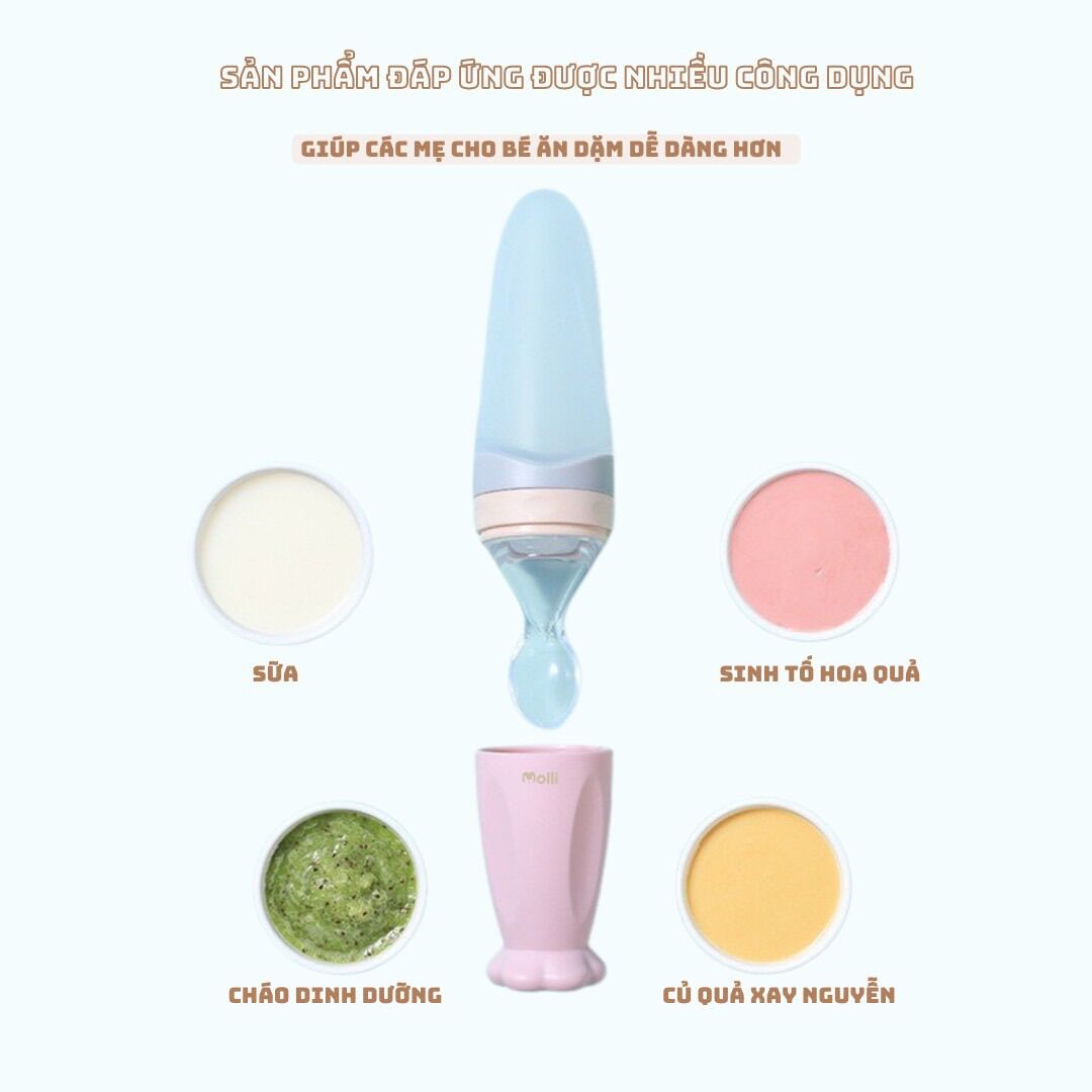 Bình thìa ăn dặm MOLLI - Bình thìa silicon cho bé