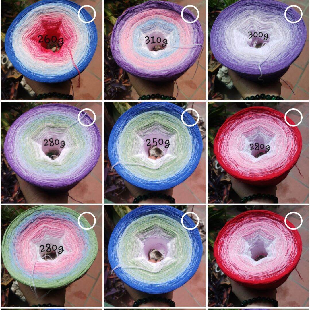 Sợi cầu vồng cotton Indo cotton 100/%