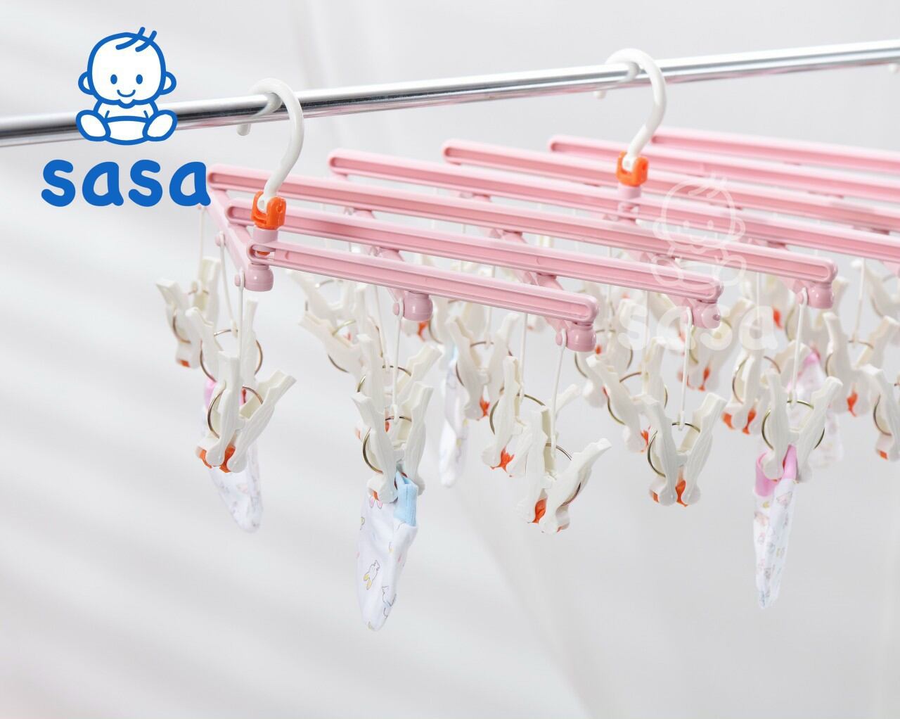 Móc Gấp Gọn Phơi Đồ Cho Em Bé - 29 Kẹp Siêu Chắc