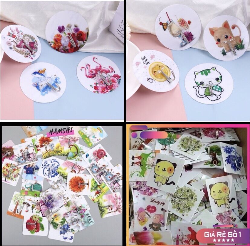 Set 10 MÓC DÁN TƯỜNG 3D siêu DÍNH (Kt: 7*7cm,DÀNH CHO TƯỜNG LÁN, như: gương, kiếng, gạch men....)
