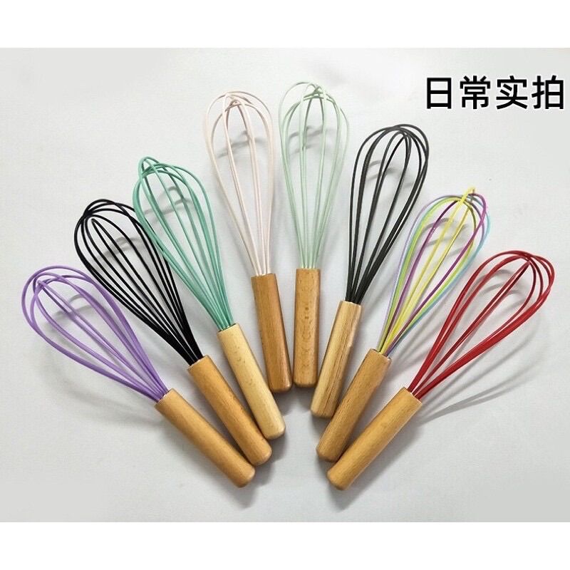 Phới đánh trứng tay gỗ nhiều màu [LOẠI ĐẸP]