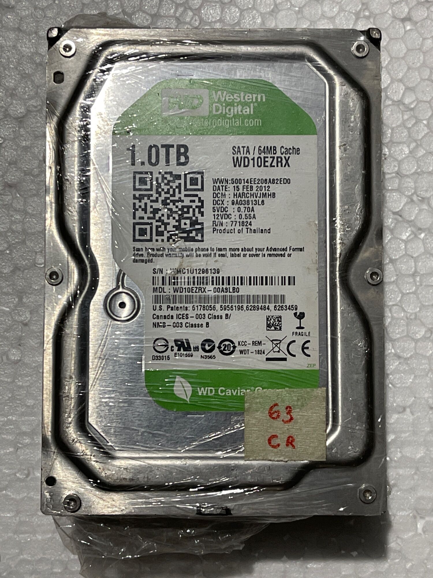Ổ cứng HDD SATA 1TB ST3100033ASAS 1000.2 GB, dung lượng 1TB, tốc độ quay 7200 RPM, dung lượng bộ nhớ đệm 48MB, giao diện SATA/300, hỗ trợ ATA-6, nhiệt độ hoạt động 36°C, trạng thái cảnh báo.