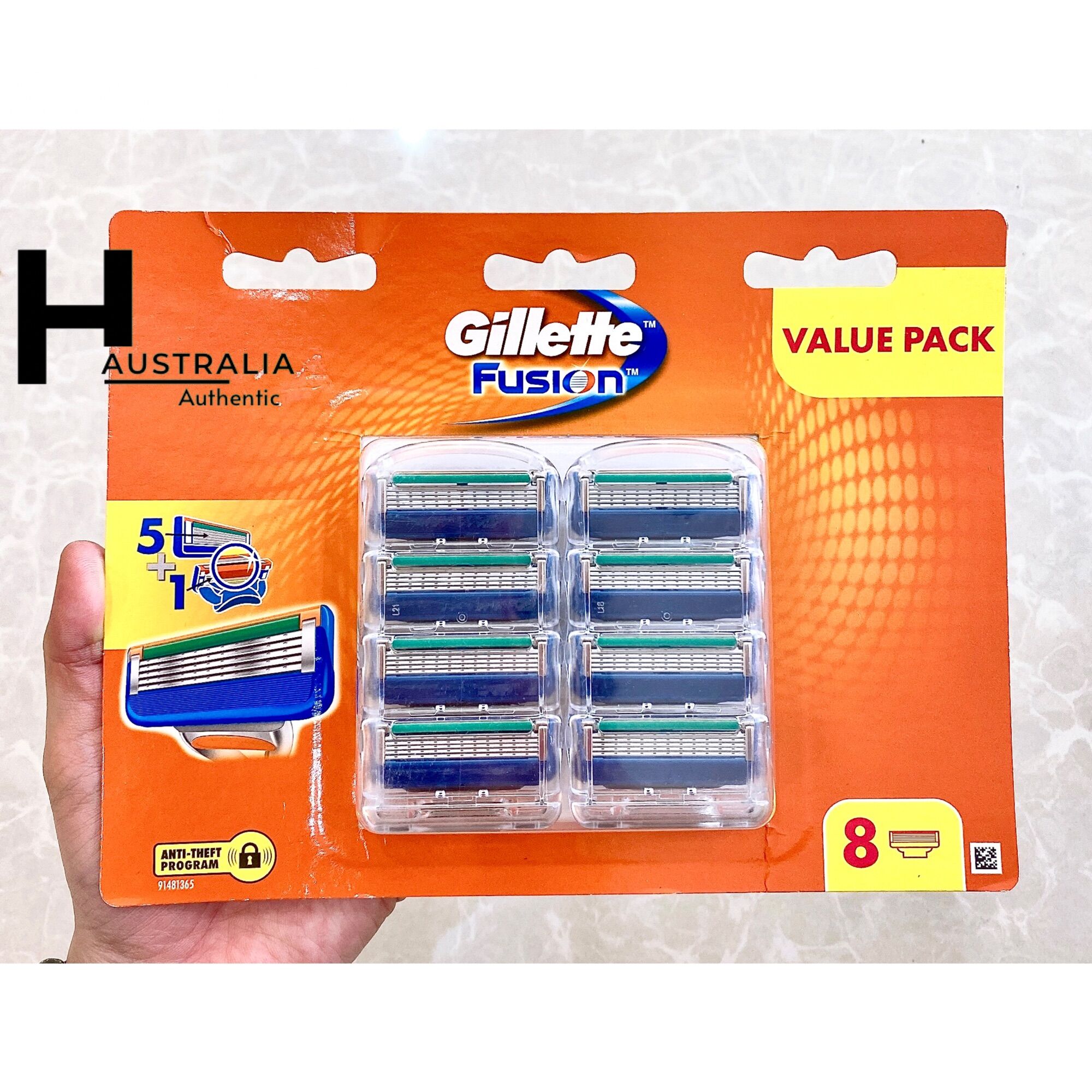 Lưỡi Dao Cạo Râu Gillete Fusion ( Set 8 Lưỡi ) - Úc