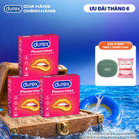Combo 3 bao cao su Durex Pleasuremax gân gai tăng khoái cảm (size 56mm, 3 bao/hộp)
