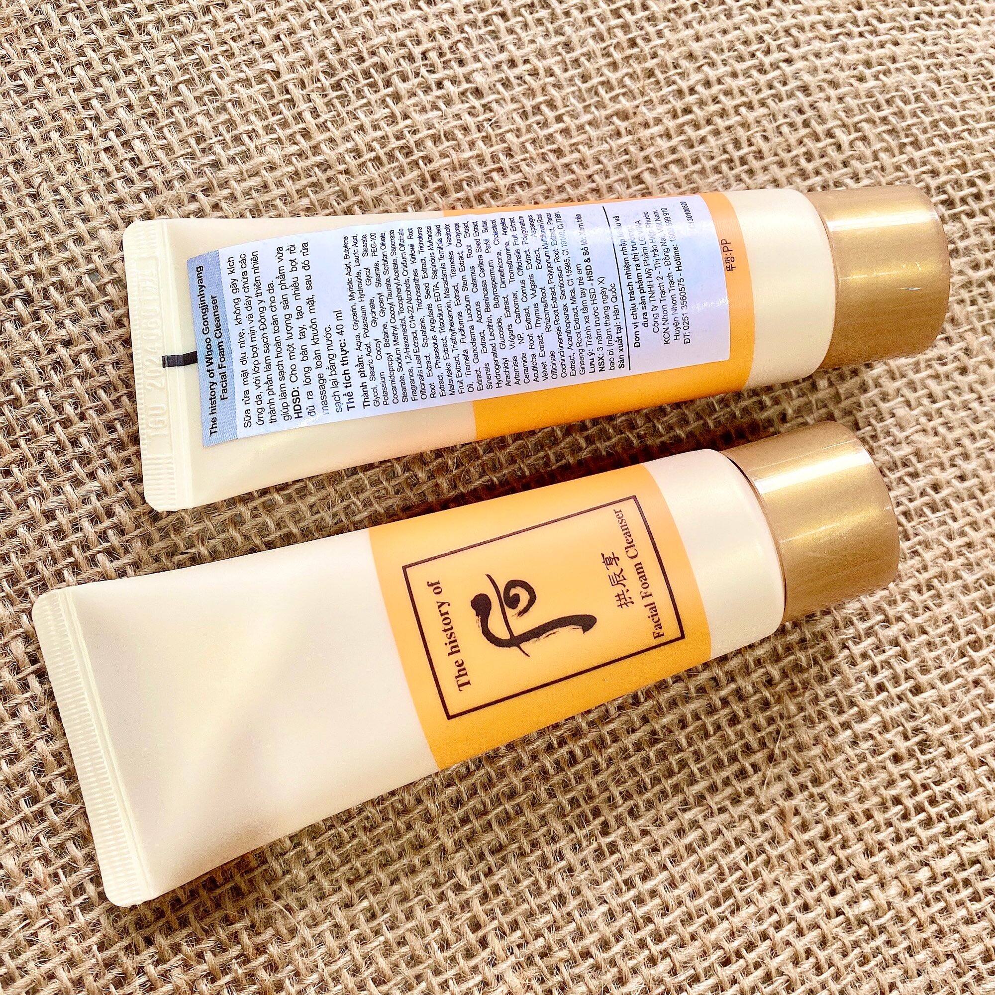 [HCM] - Sữa Rửa Mặt Whoo Vàng Chứa Nhân Sâm 40Ml Date 2025
