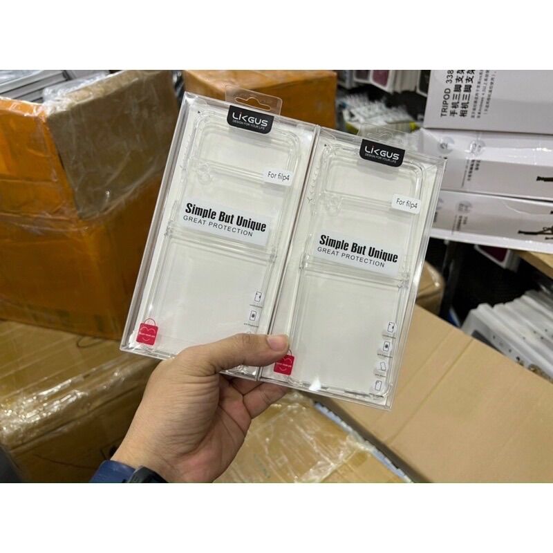 Ốp lưng Samsung Z Flip 4 / Flip4 viền dẻo chống sóc,mặt lưng cứng trong suốt.