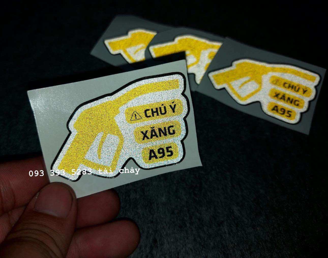 [ 1 MIÊNG ] TEM STICKER " VÒI XANG 95 " PHẢN QUANG DÁN TRANG TRÍ XE