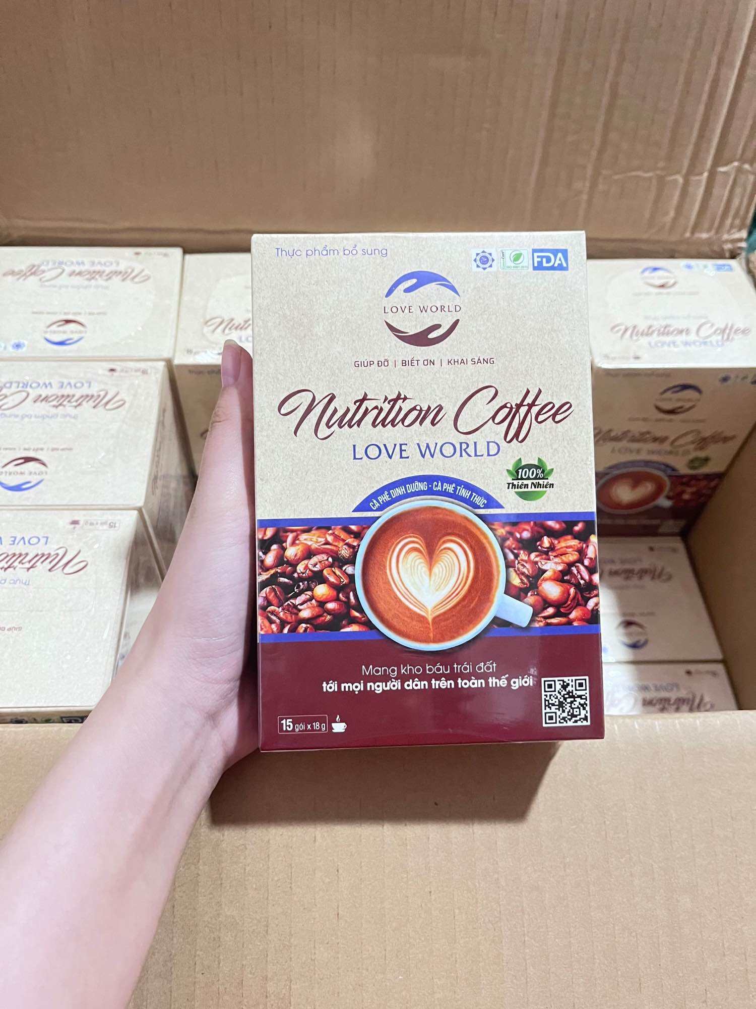 Combo 4 Hộp Cà Phê Love World Nutrition Coffee Hàng Chính Hãng - Hộp 15 gói