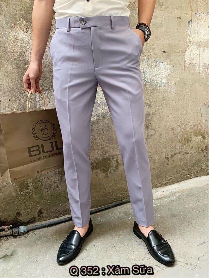 Quần tây âu nam màu canh sữa form hàn quốc, chất vải tuyết mưa, chuẩn form tôn dáng. Lỗi 1 đổi 1