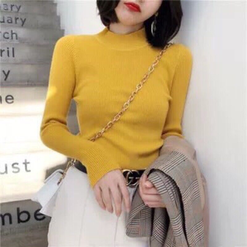 Áo len cổ 3 phân chất len tăm cực đẹp AL08