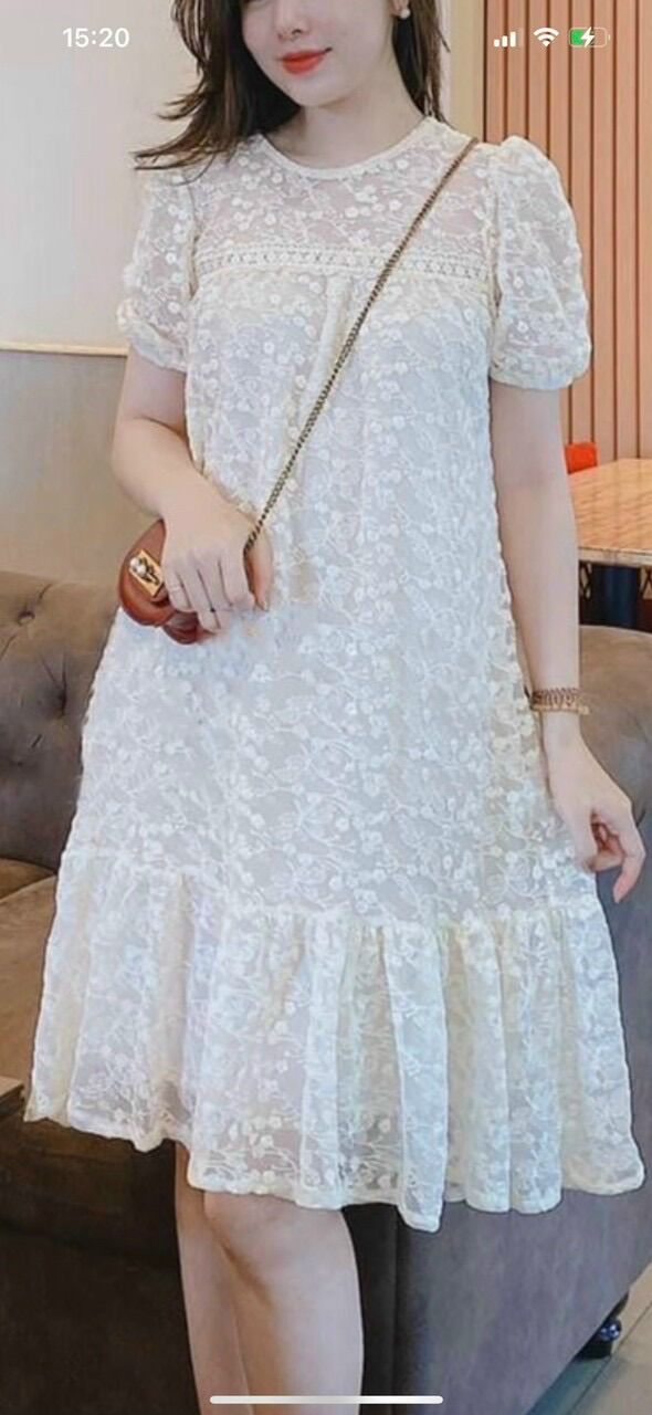 Đầm bầu dự tiệc ren dập ly cực xinh