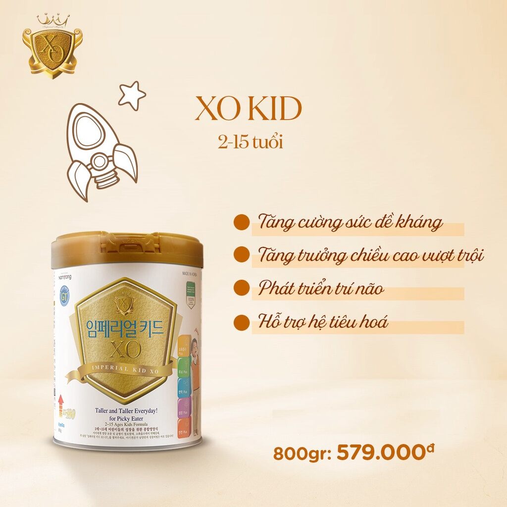 Sữa XO Kid 800g (vanila) Tăng chiều cao