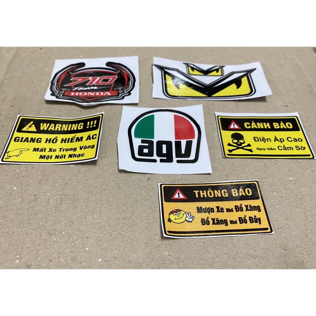 Tem cảnh báo decal trang trí xe cực đẹp cá tính