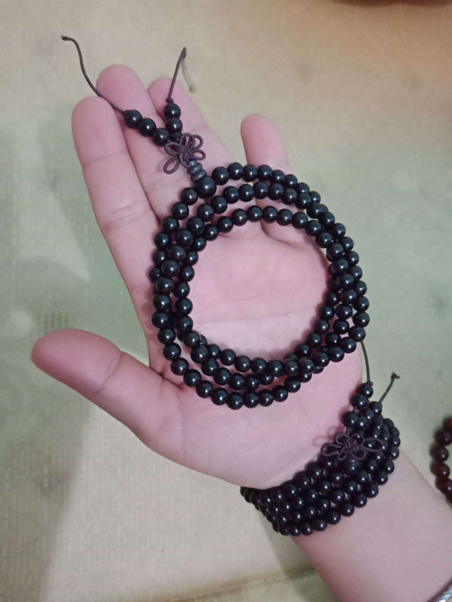 tràng 108 hạt gỗ mun sừng