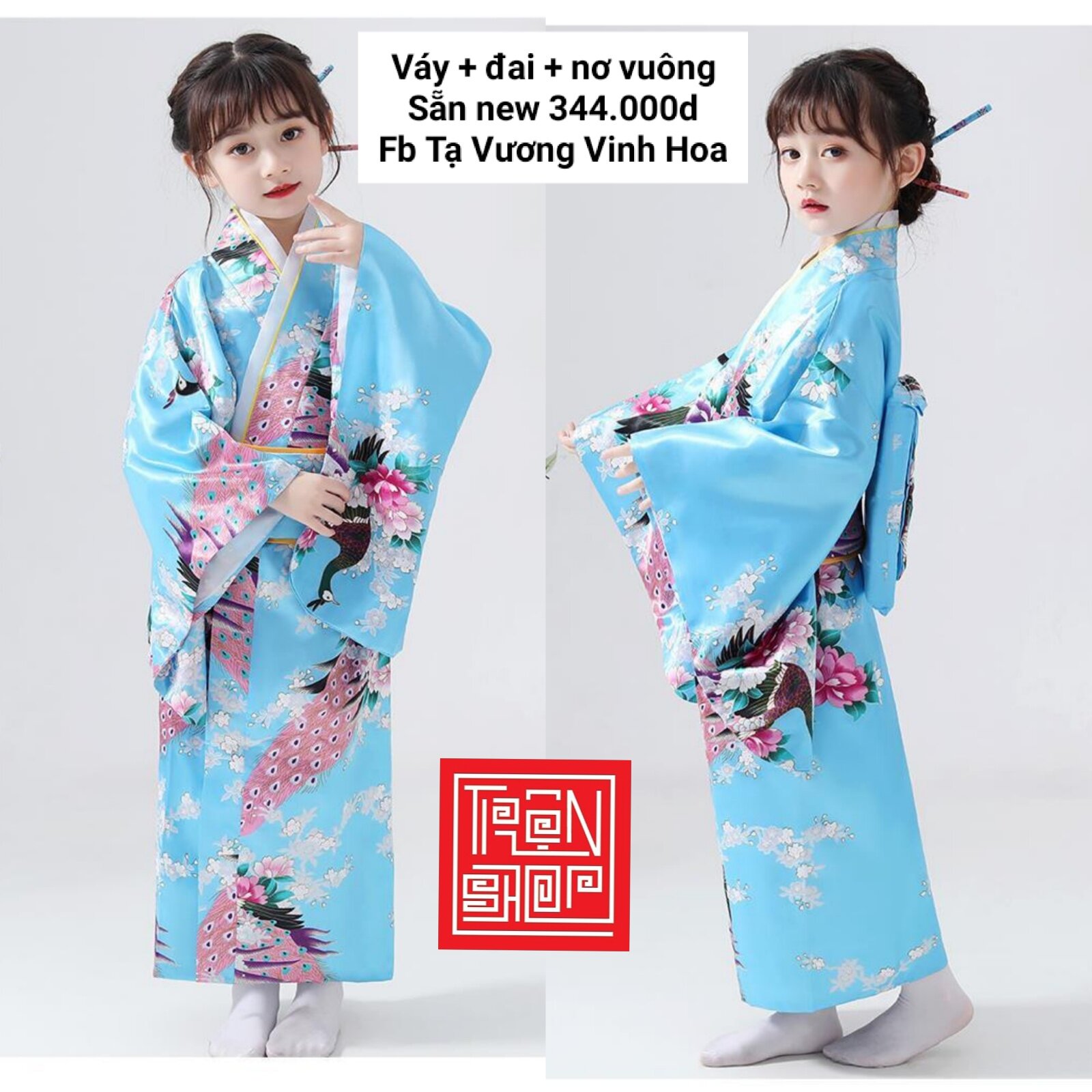 Trang phục Yukata Nhật Bản size trẻ em hàng new sẵn giá rẻ