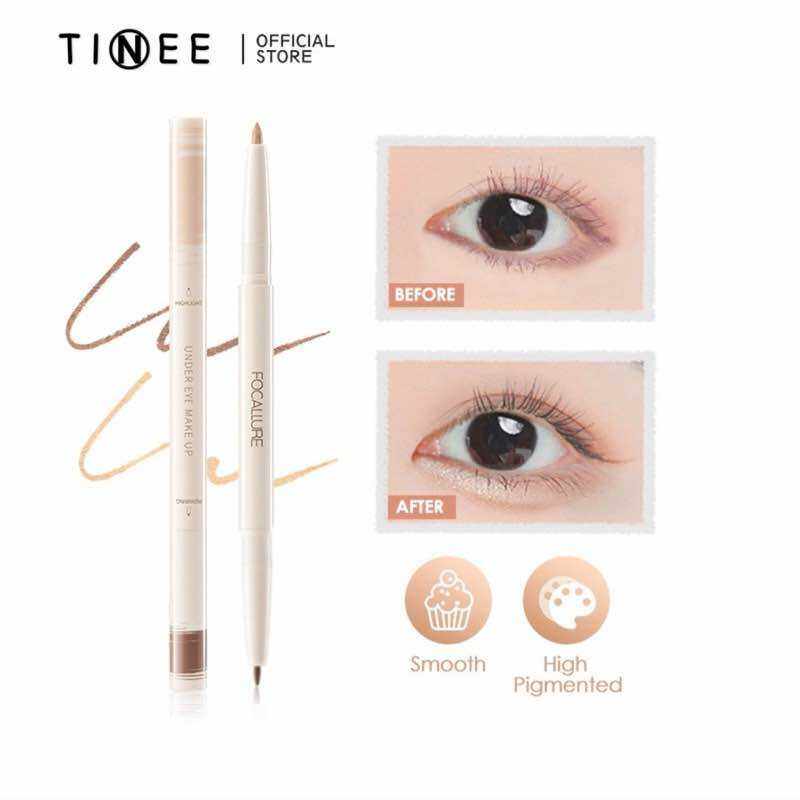 Gel kẻ mắt/bọng mắt 3D Focallure TINEEBEAUTY làm sáng da mềm mượt kẻ mắt chính xác 2hiệu ứng