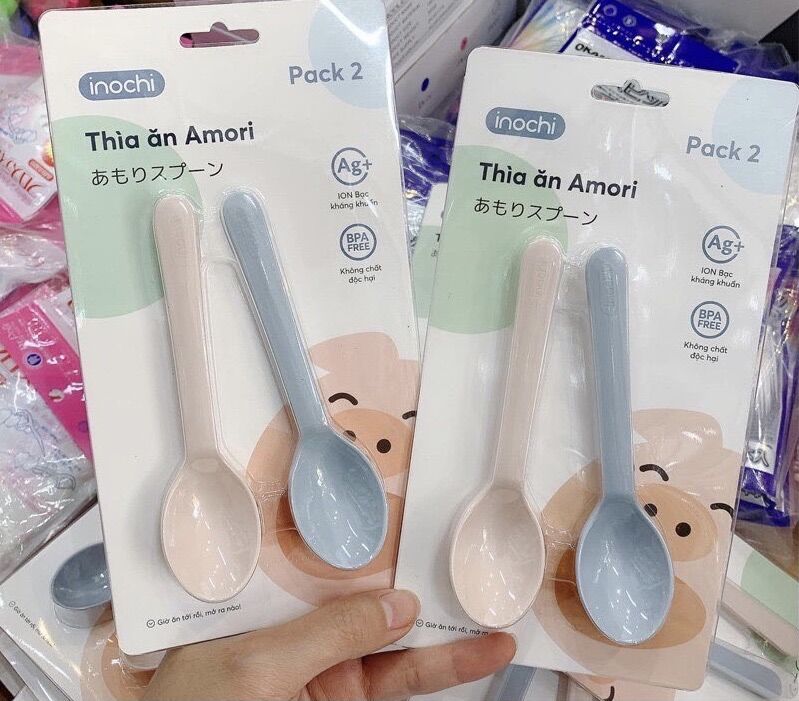 HCM) set 2 Thìa ăn dặm Inochi, muỗng ăn dặm cho bé Amori inochi