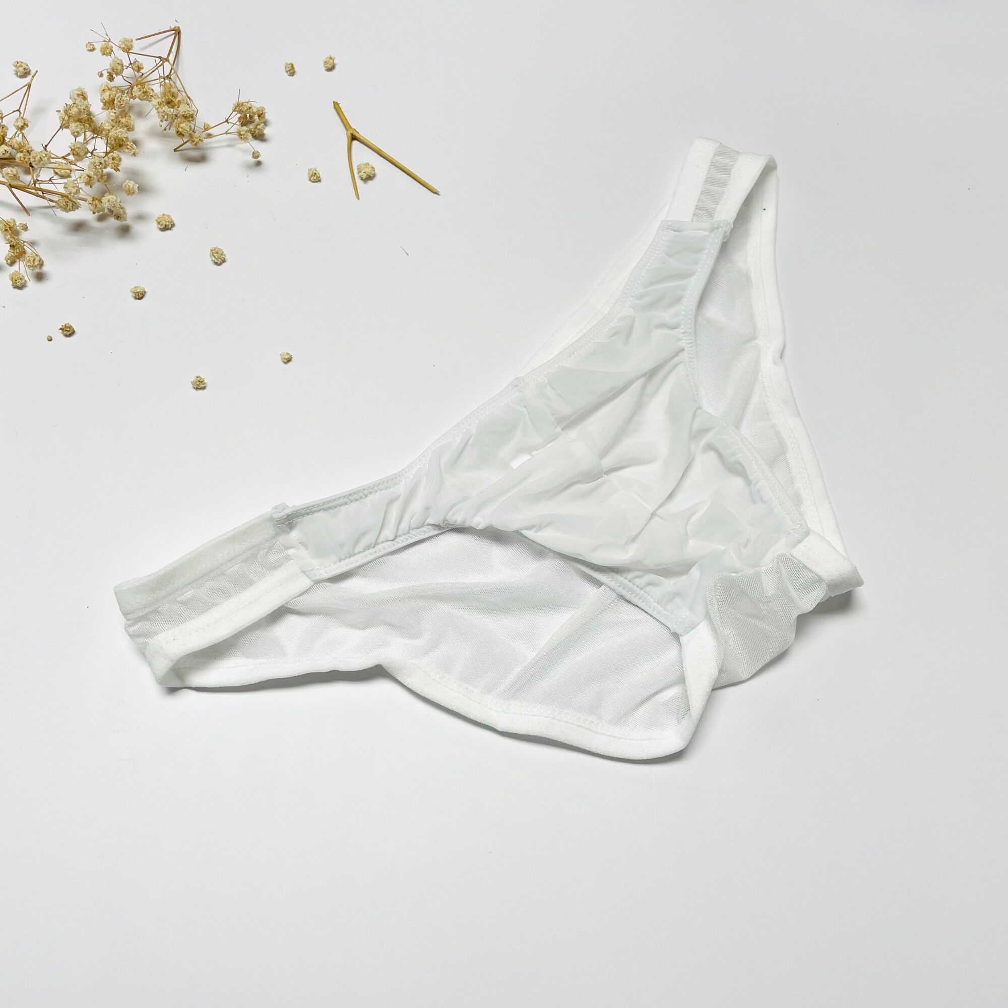Quần lót nam bikini lưới màu trắng size L-XXL