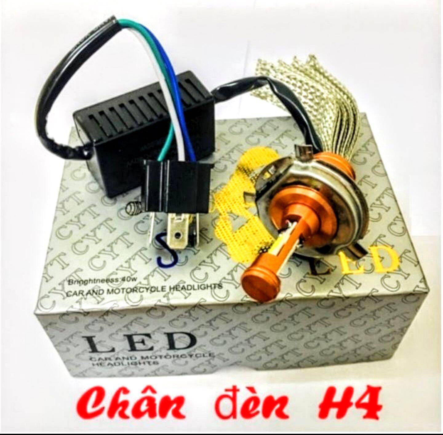 Bóng đèn pha led 3 tim đuôi công siêu sáng lắp xe máy và ôtô hàng chuẩn giá rẻ