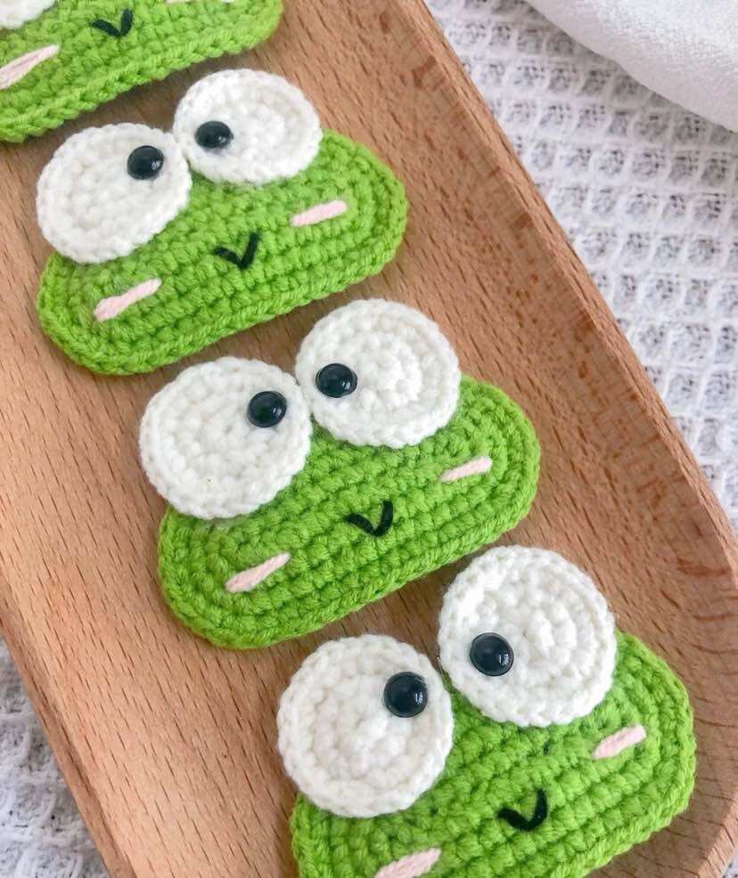 Kẹp tóc ếch bằng len handmade