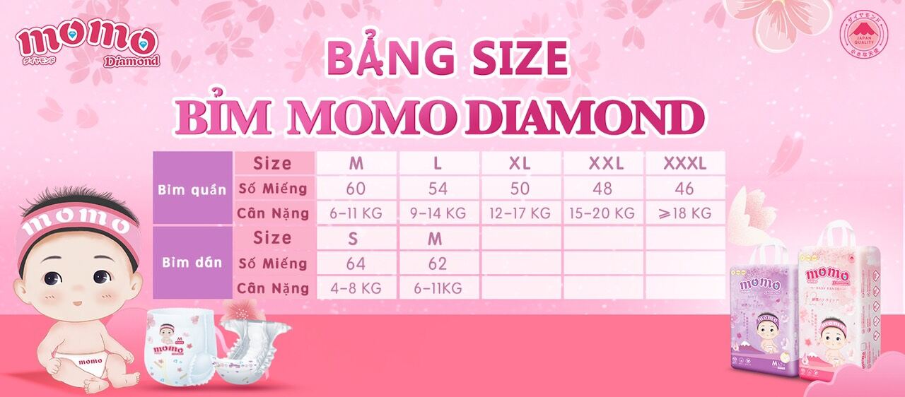 BỈM MOMO DIAMOND ORGANIC TINH CHẤT HOA ANH ĐÀO