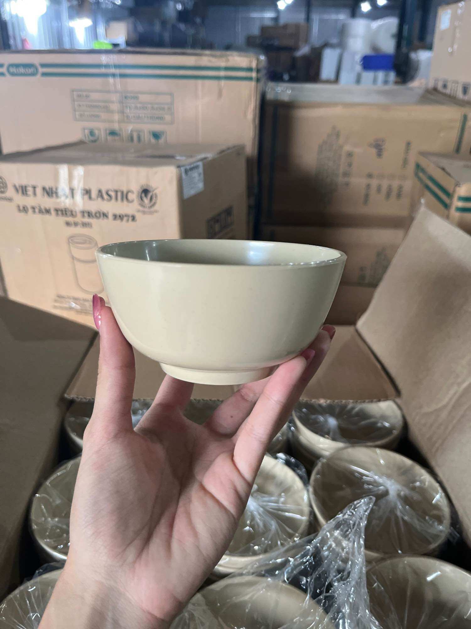 Chén cơm chén canh phíp nhựa meca nâu tốt
