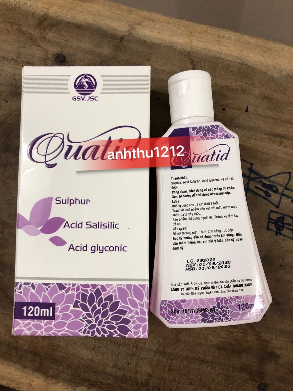 Sữa rửa mặt cho da mụn và dầu Quatid