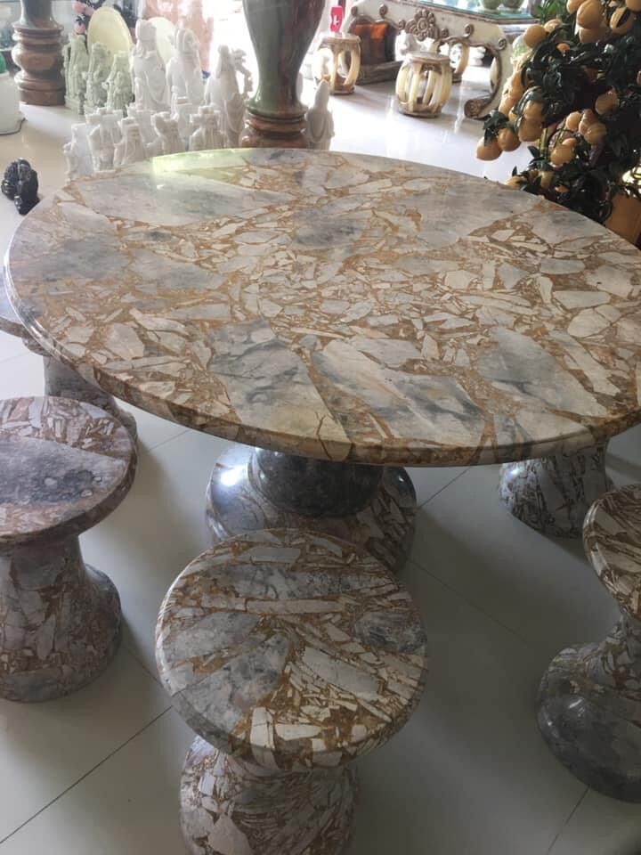 Bộ bàn ghế đá tự nhiên - 6 ghế.