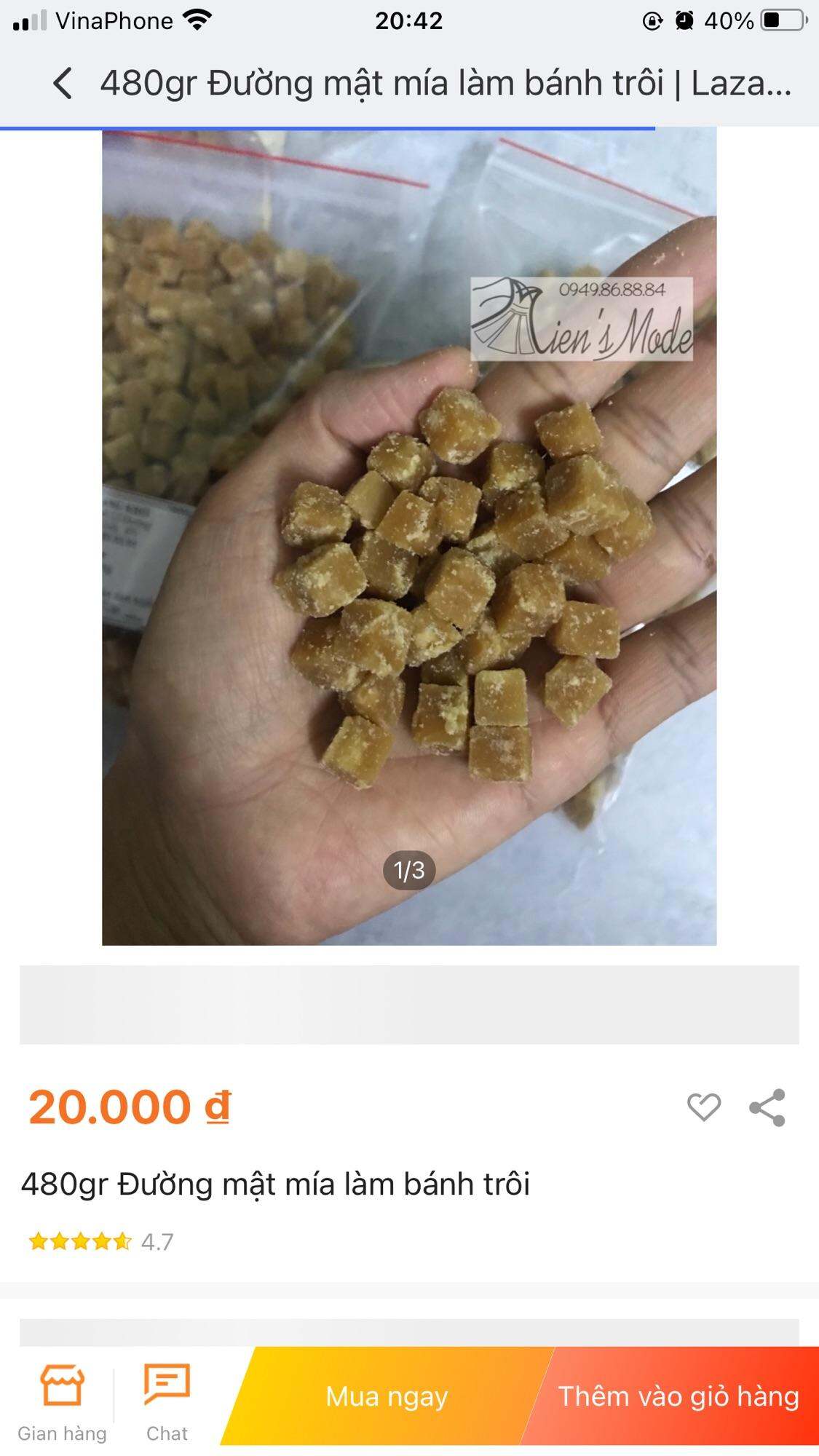 480gr Đường mật mía làm bánh trôi