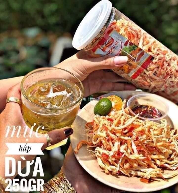 Mực xé sợi hấp cốt dừa (hộp 250gr)