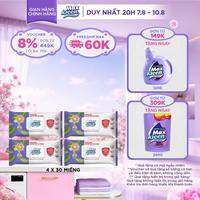 Combo 4 gói Khăn Ướt Lau Bề Mặt Đa Năng MaxKleen 30 Miếng/gói