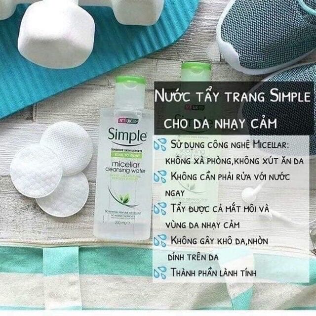 Nước Tẩy Trang Simple Micellar Cleansing Water 200ml