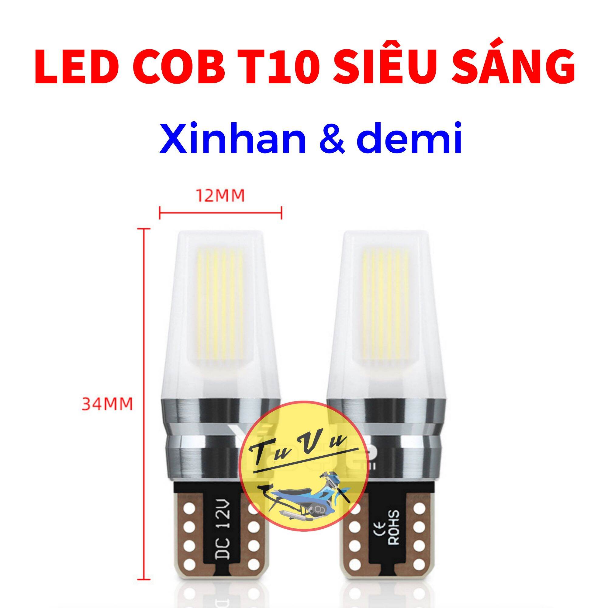 Đèn Led Cob T10 Siêu Sáng dùng làm demi va xinhan xe máy xe oto