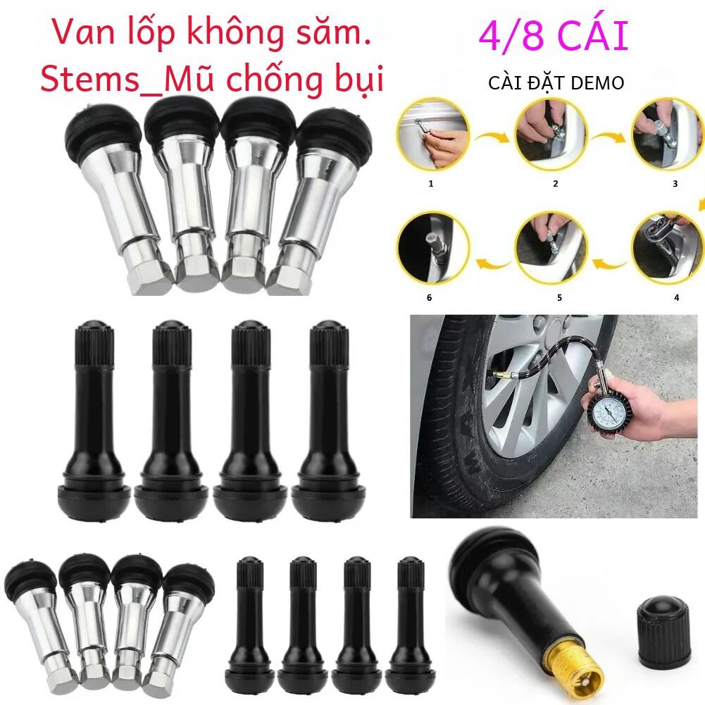 Thân van lốp ô tô không săm Chrome chất lượng cao có nắp loại Snap-in Vỏ cao su Phụ tùng ô tô bền bỉ